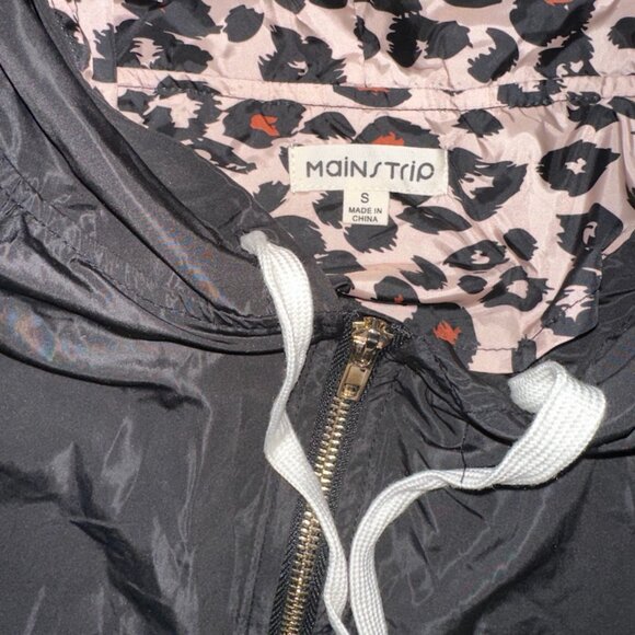 Black Windbreaker Rain jacket Leopard Print Hoodie - Picture 4 of 11